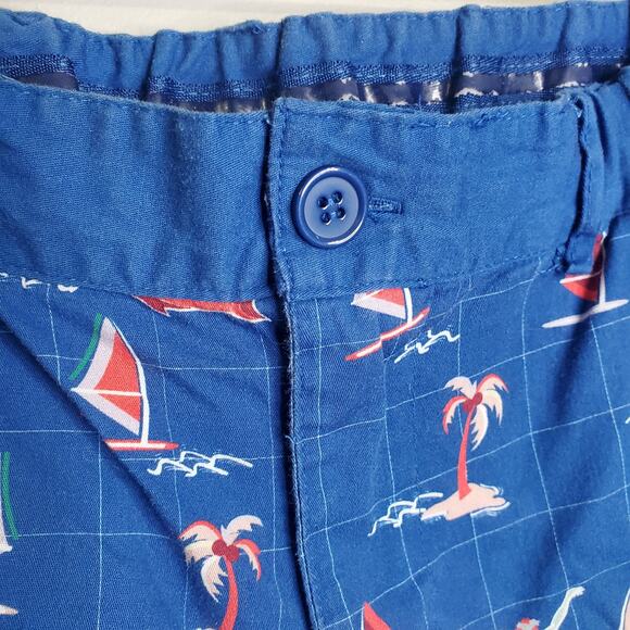 Tipsy Elves Santa Shark Tropical Print Pants Blue Size Large Christmas Holiday - Picture 6 of 16